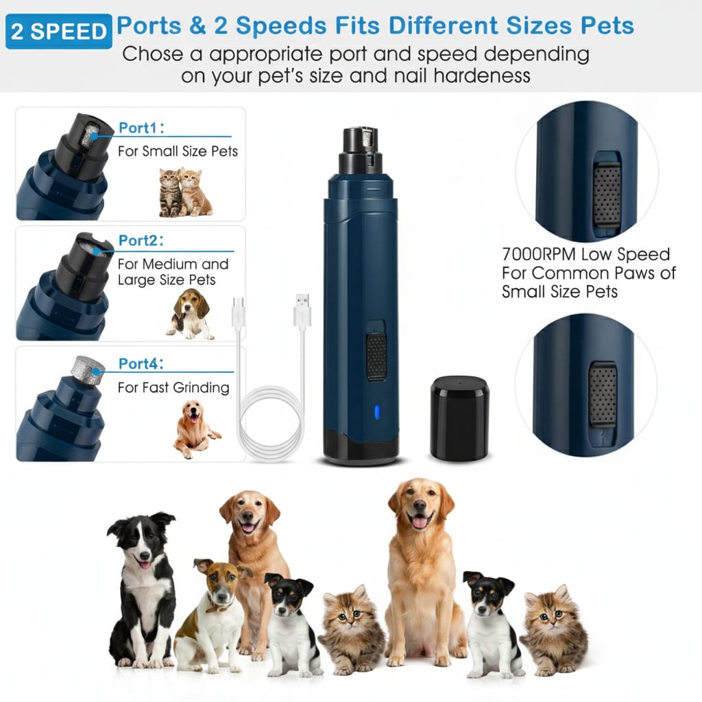 Quiet Pet Nail Grinder (USB Rechargeable)